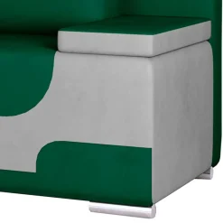 Wohnen Samt Klappcouch in Dunkelgrün und Hellgrau - Alaleva