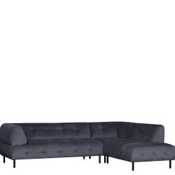 Wohnen Samt L-Sofa in Dunkelgrau - Roccoss