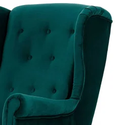 Samt Ohrensessel in Dunkelgrün - Teas^Wohnen Outlet