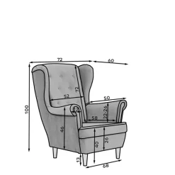 Samt Ohrensessel in Dunkelgrün - Teas^Wohnen Outlet