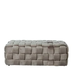 Samt Polsterbank in Taupe - Flechtoptik - Josch^Wohnen Best