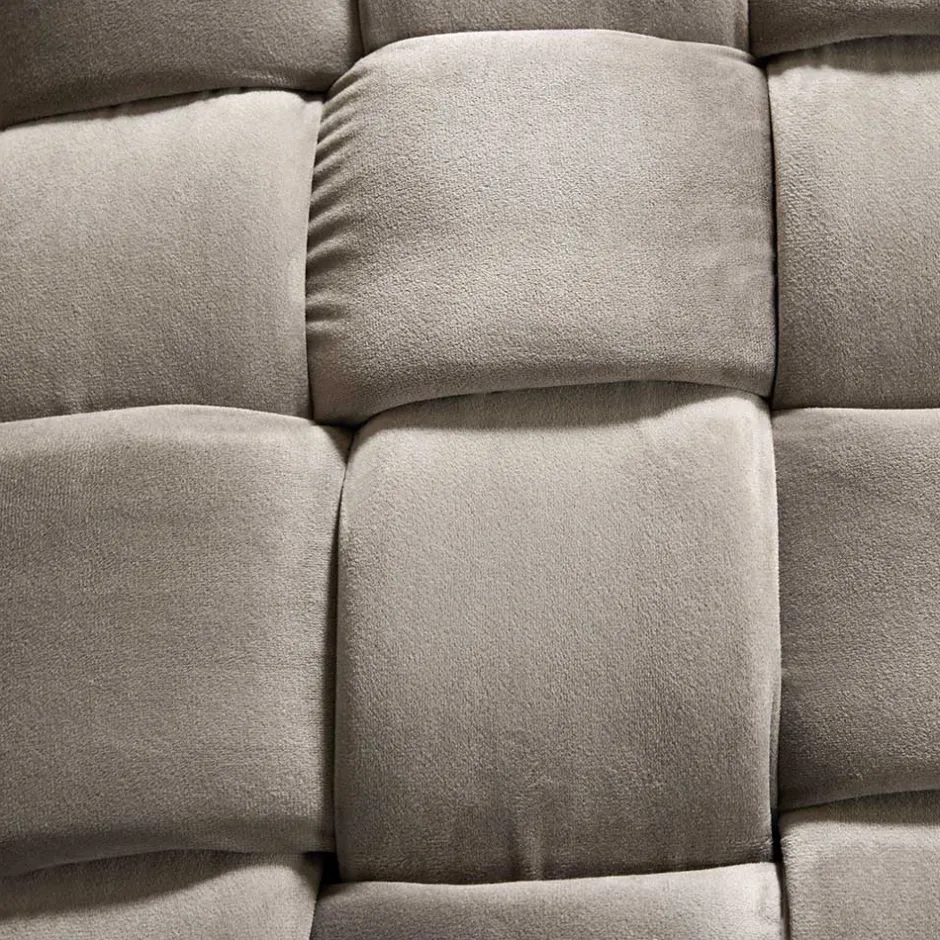 Samt Polsterbank in Taupe - Flechtoptik - Josch^Wohnen Best