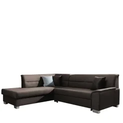 Samt Polsterecke in Dunkelbraun - Vitablo^Wohnen Sale