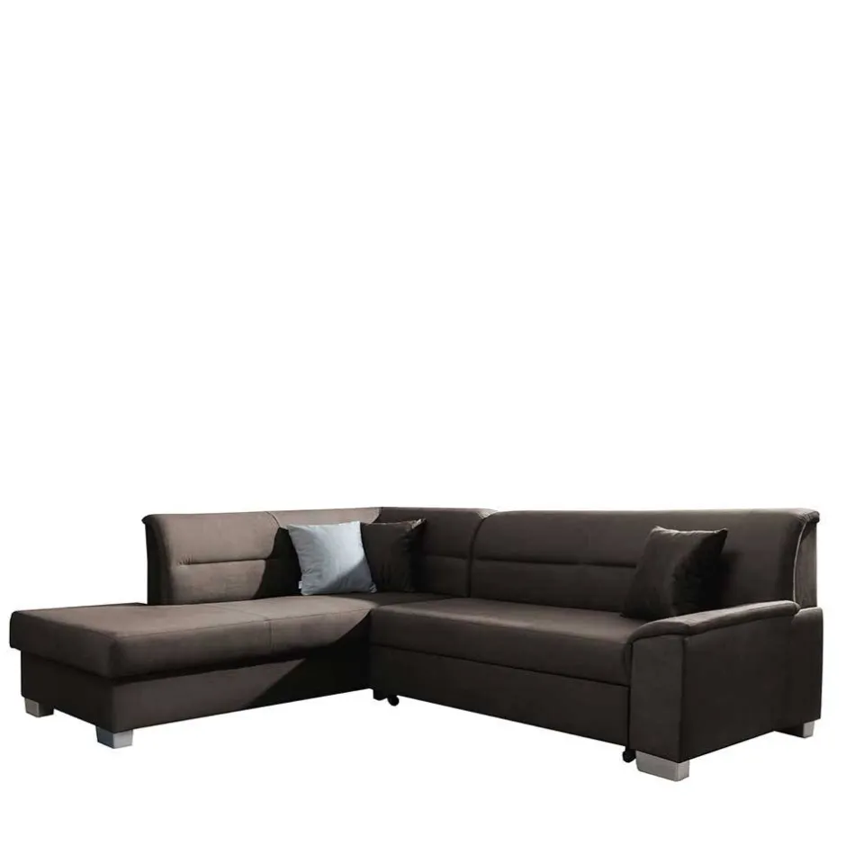 Samt Polsterecke in Dunkelbraun - Vitablo^Wohnen Sale