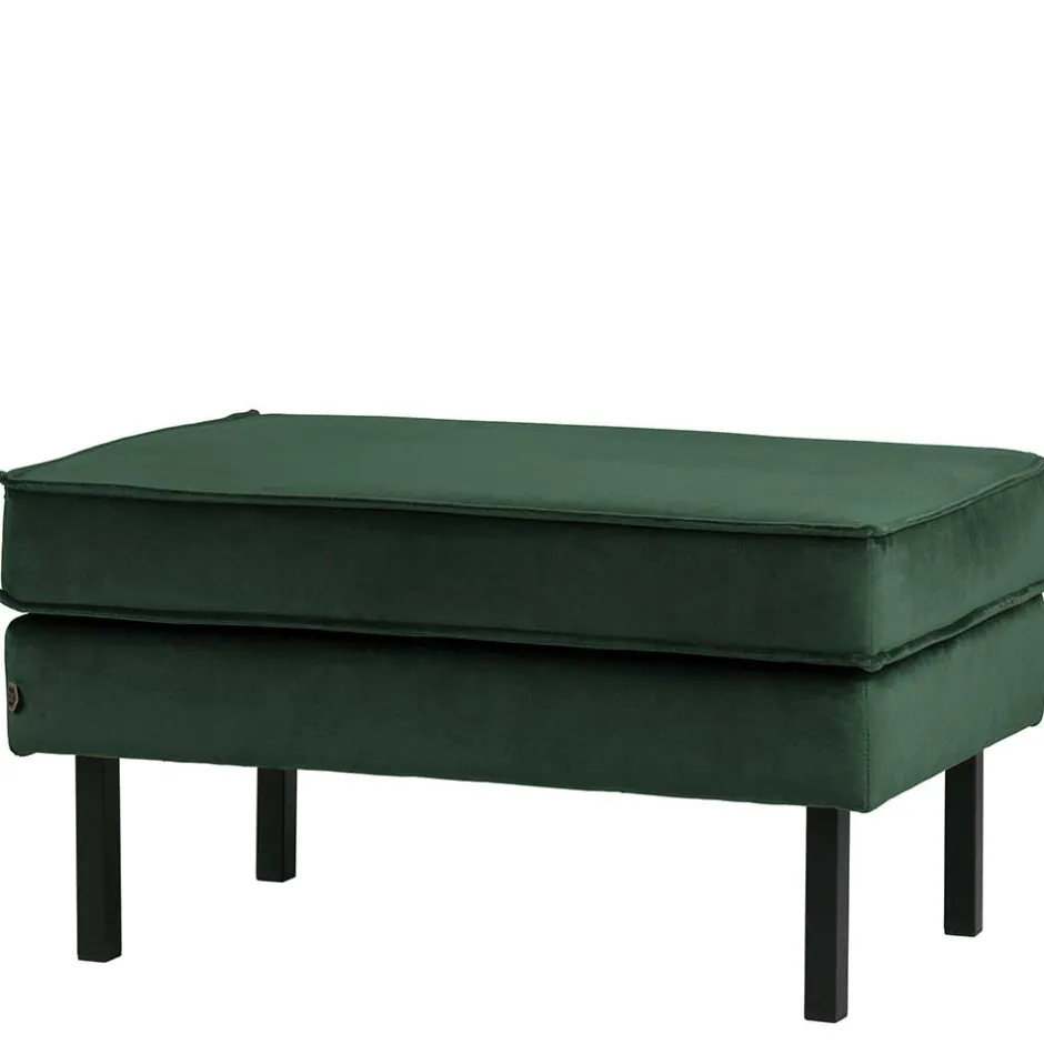 Wohnen Samt Polsterhocker in Grün - Distroit
