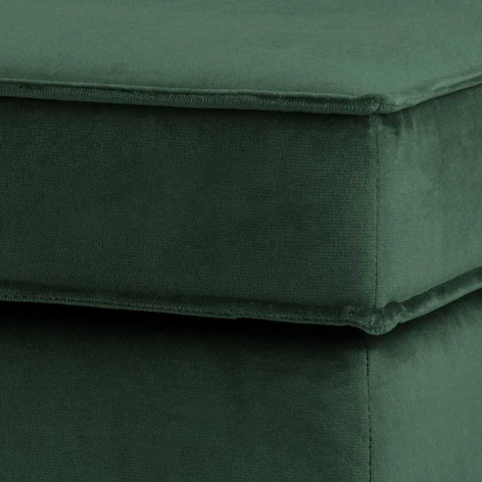 Wohnen Samt Polsterhocker in Grün - Distroit