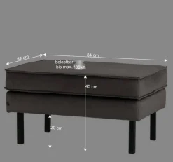 Wohnen Samt Polsterhocker in Grün - Distroit