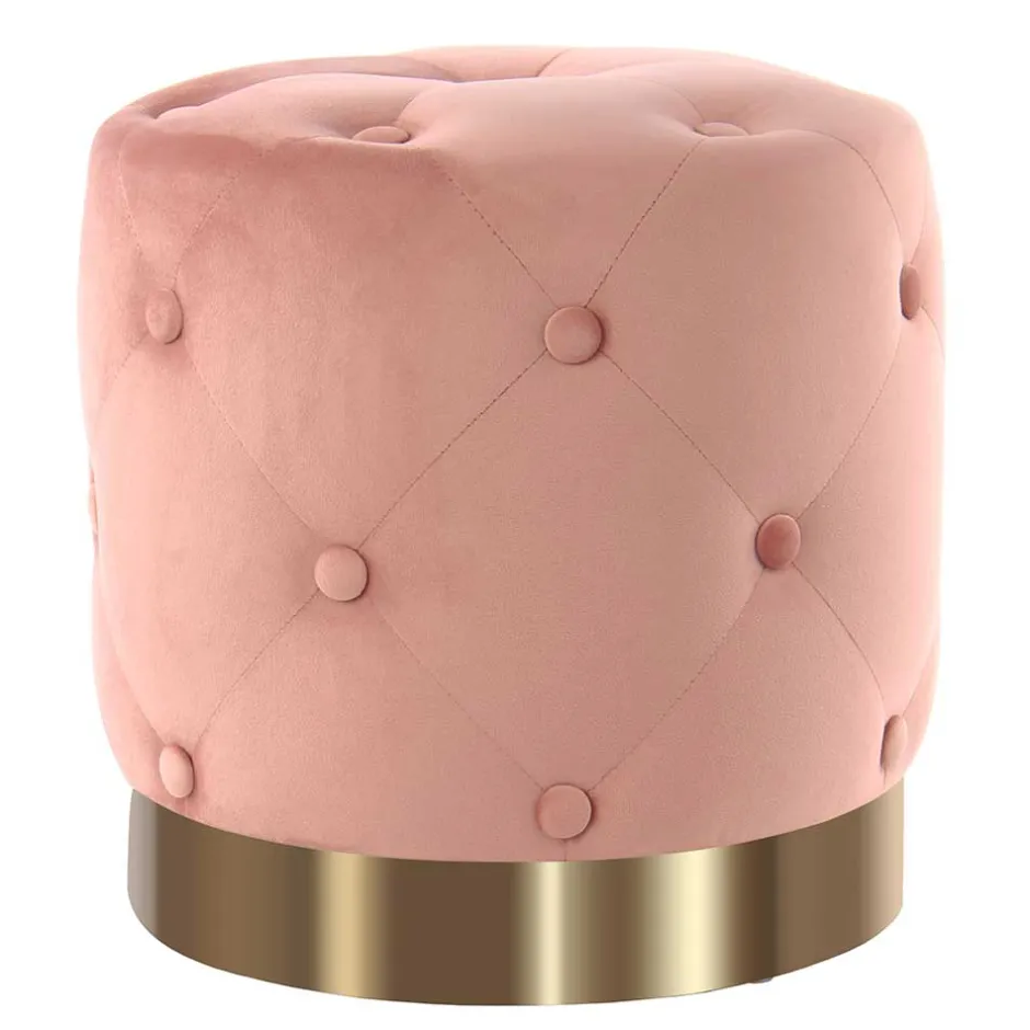 Samt Polsterhocker mit Knopf-Heftungen - Teamona^Wohnen Sale