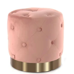 Samt Polsterhocker mit Knopf-Heftungen - Teamona^Wohnen Sale