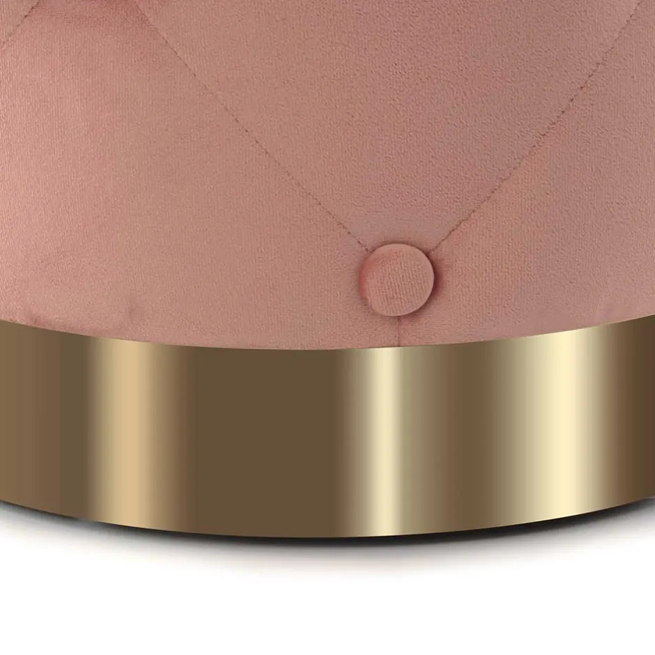 Samt Polsterhocker mit Knopf-Heftungen - Teamona^Wohnen Sale