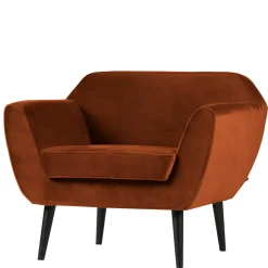 Wohnen Samt Polstersessel in Rost Braun - Zitrony