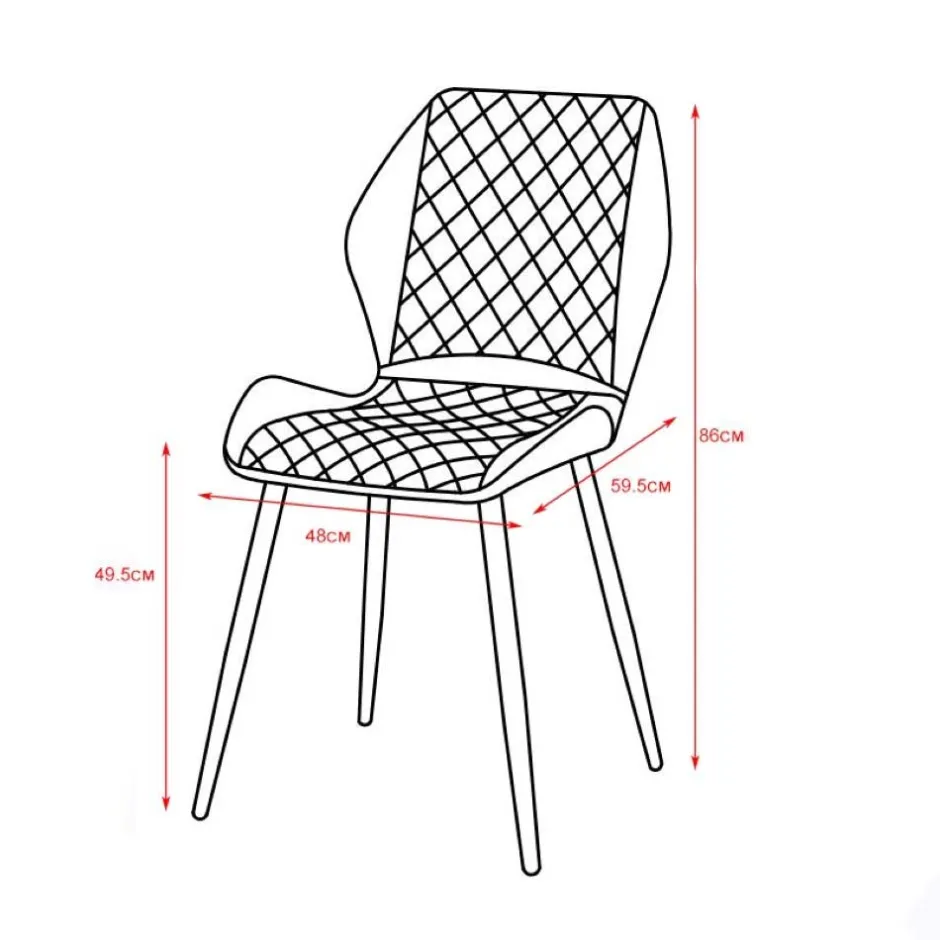 Samt Polsterstühle in Orange - Gravita (4er Set)^Wohnen