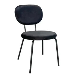 Wohnen Samt Polsterstühle in Schwarz - Siao (2er Set)