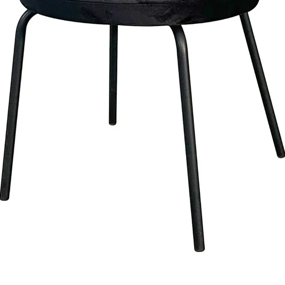 Wohnen Samt Polsterstühle in Schwarz - Siao (2er Set)