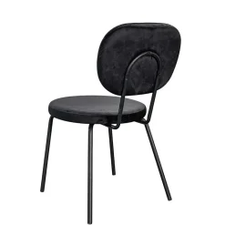 Wohnen Samt Polsterstühle in Schwarz - Siao (2er Set)