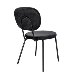 Wohnen Samt Polsterstühle in Schwarz - Siao (2er Set)