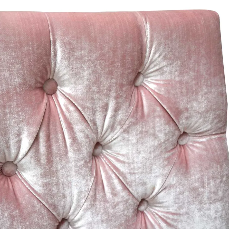 Samt Polsterstuhl in Rosa mit Edelstahl Gestell - Lucinda^Wohnen Clearance