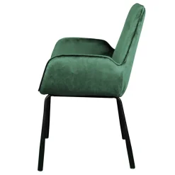 Wohnen Samt Polsterstuhl mit Armlehnen in Grün - Panura