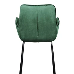 Wohnen Samt Polsterstuhl mit Armlehnen in Grün - Panura