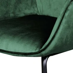 Wohnen Samt Polsterstuhl mit Armlehnen in Grün - Panura