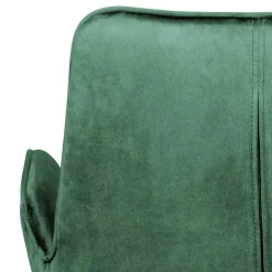 Wohnen Samt Polsterstuhl mit Armlehnen in Grün - Panura