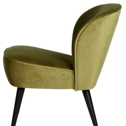 Wohnen Samt Retro Sessel in Khaki Grün - Giva