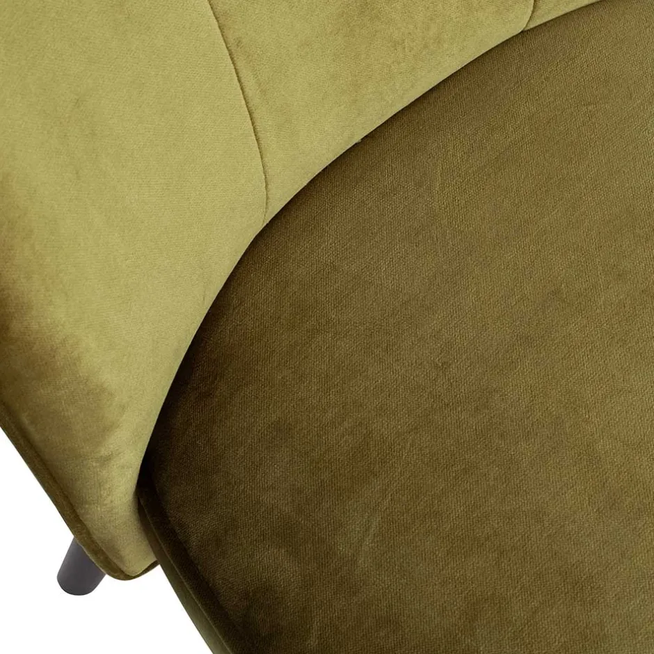Wohnen Samt Retro Sessel in Khaki Grün - Giva