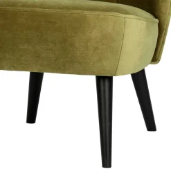 Wohnen Samt Retro Sessel in Khaki Grün - Giva