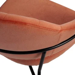 Samt Retrosessel in Apricot - Roryn^Wohnen Online