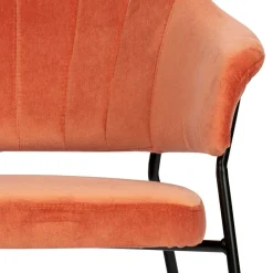 Samt Retrosessel in Apricot - Roryn^Wohnen Online