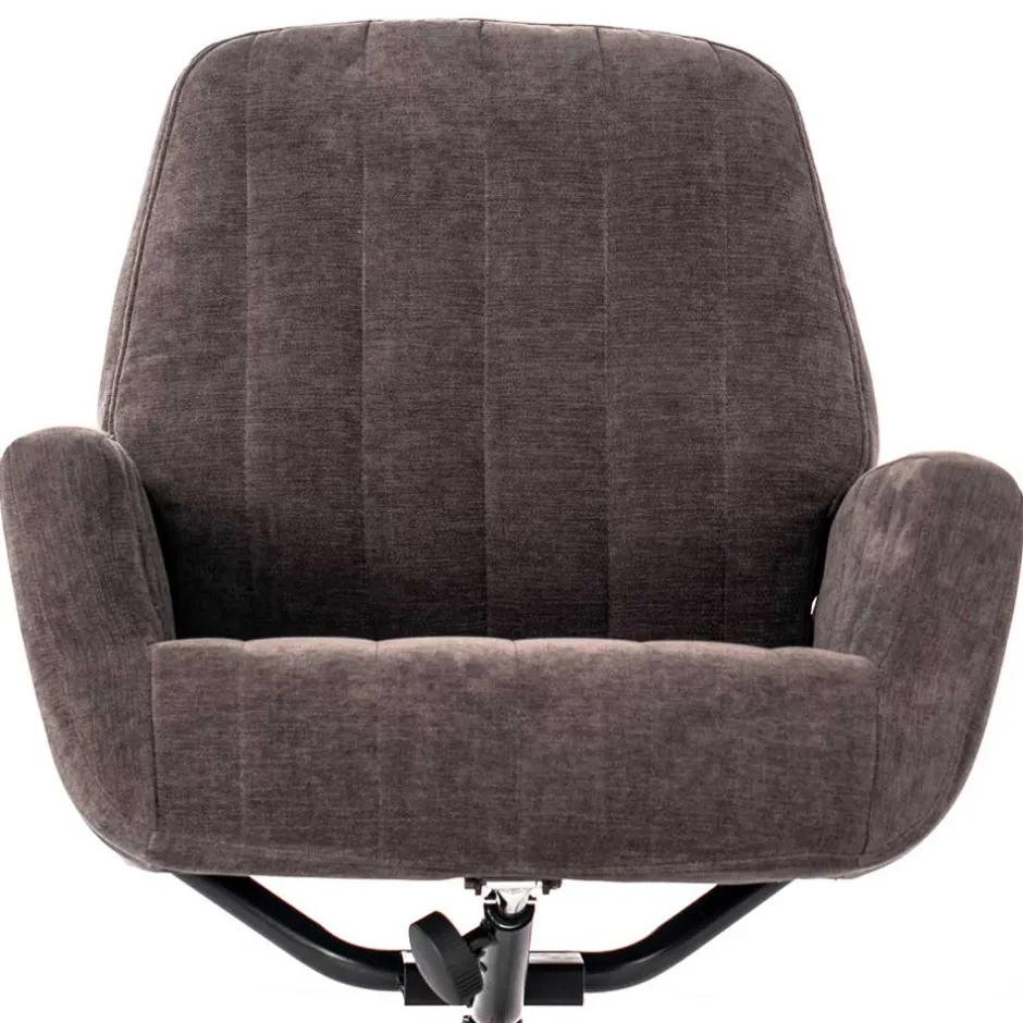 Wohnen Samt Retrosessel mit Fußhocker - Gilianoa (zweiteilig)