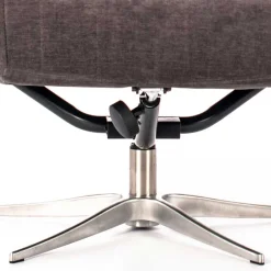 Wohnen Samt Retrosessel mit Fußhocker - Gilianoa (zweiteilig)