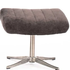 Wohnen Samt Retrosessel mit Fußhocker - Gilianoa (zweiteilig)