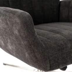 Wohnen Samt Retrosessel mit Fußhocker - Gilianoa (zweiteilig)