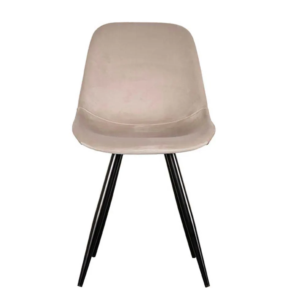 Samt Schalenstuhl in Beige - Jesafina (2er Set)^Wohnen Outlet