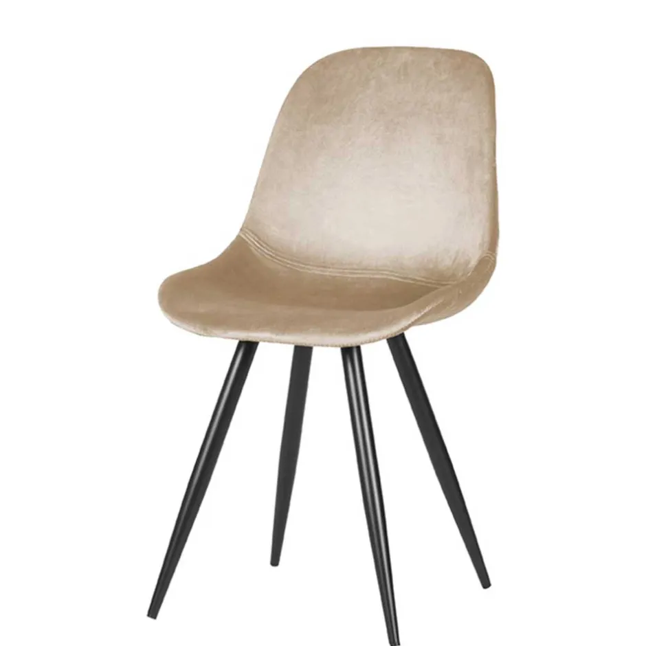 Samt Schalenstuhl in Beige - Jesafina (2er Set)^Wohnen Outlet