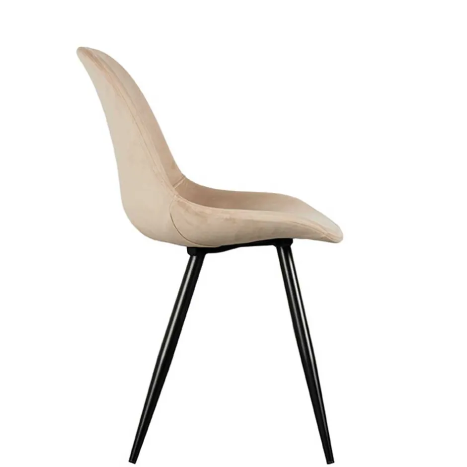 Samt Schalenstuhl in Beige - Jesafina (2er Set)^Wohnen Outlet