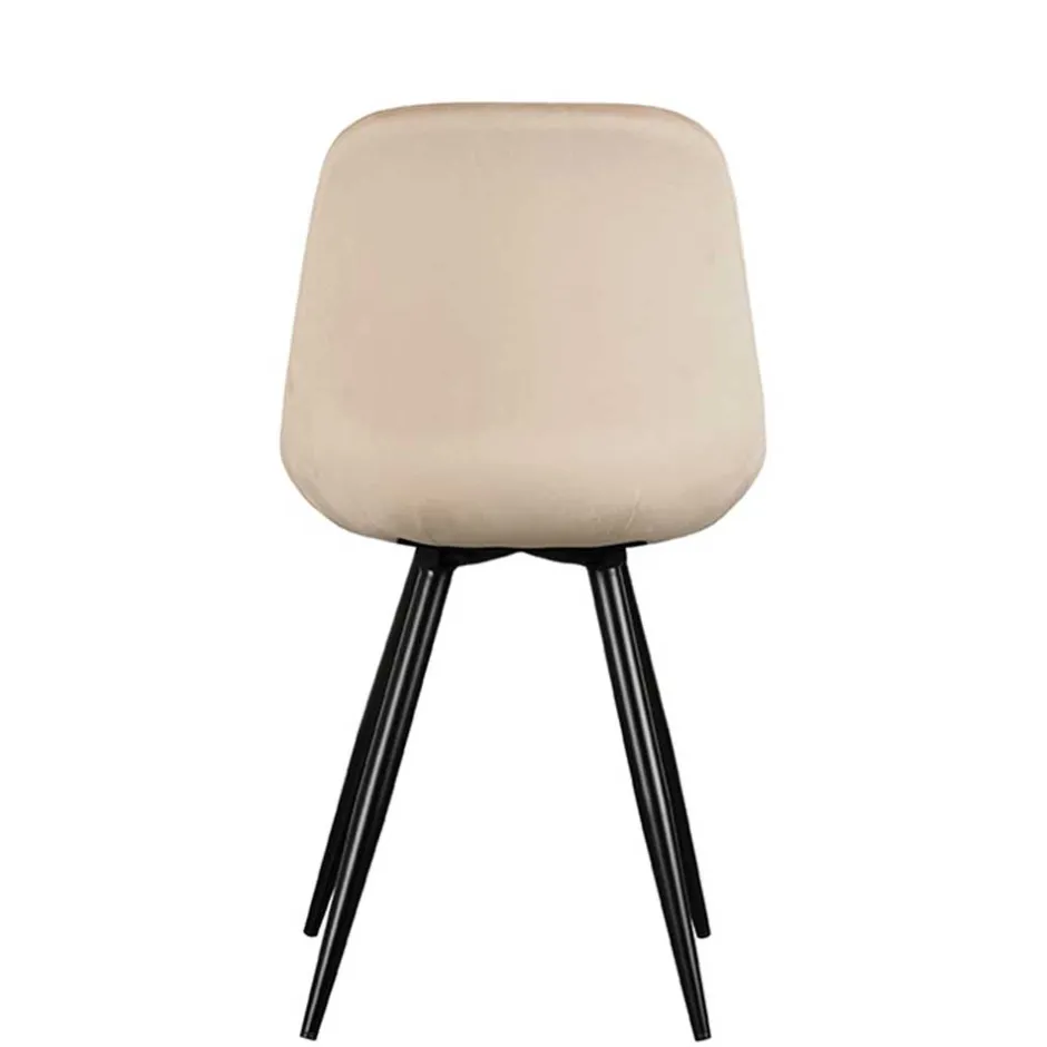 Samt Schalenstuhl in Beige - Jesafina (2er Set)^Wohnen Outlet