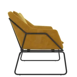 Wohnen Samt Sessel in Gelb Samt - Meckey