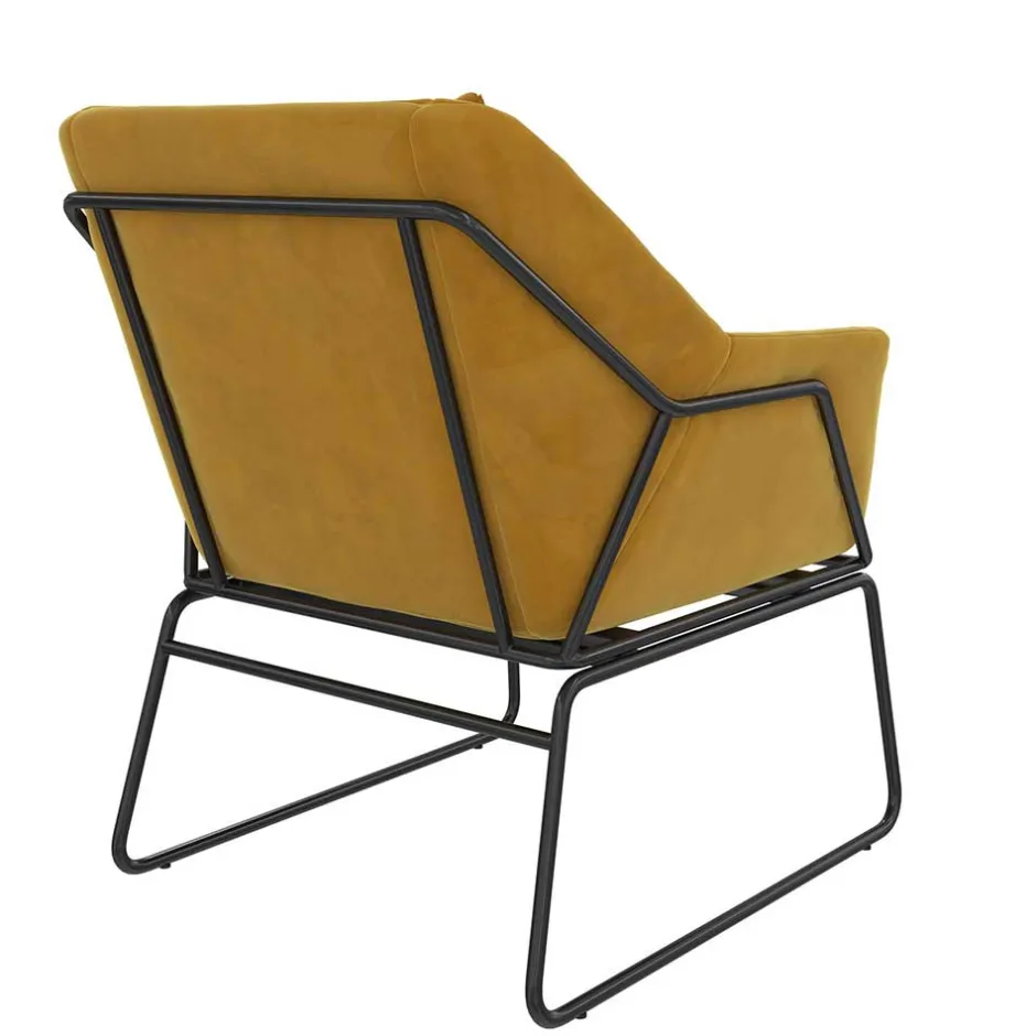 Wohnen Samt Sessel in Gelb Samt - Meckey