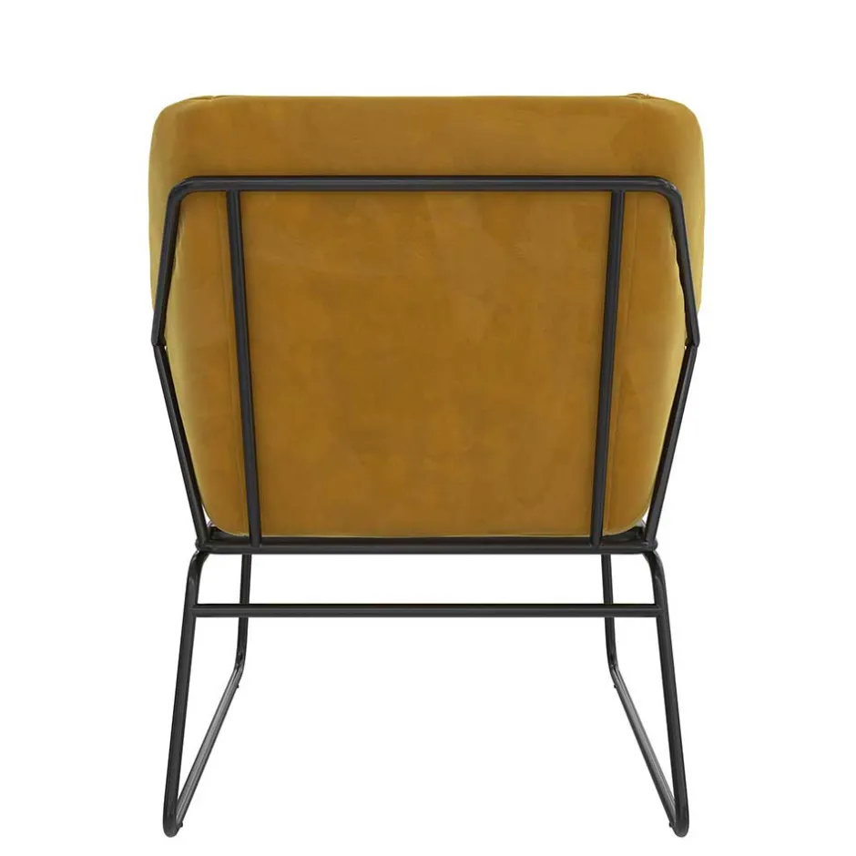 Wohnen Samt Sessel in Gelb Samt - Meckey