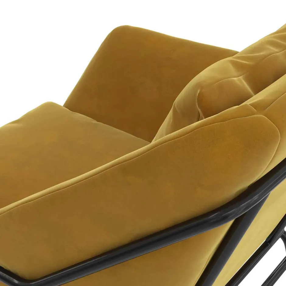 Wohnen Samt Sessel in Gelb Samt - Meckey