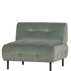 Wohnen Samt Sessel ohne Armlehnen in Graugrün - Norwich
