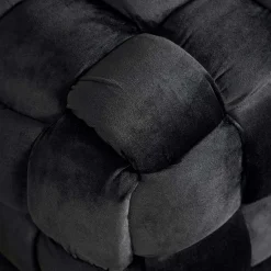 Wohnen Samt Sitzbank in Schwarz Flechtdesign - Addara