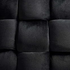 Wohnen Samt Sitzbank in Schwarz Flechtdesign - Addara