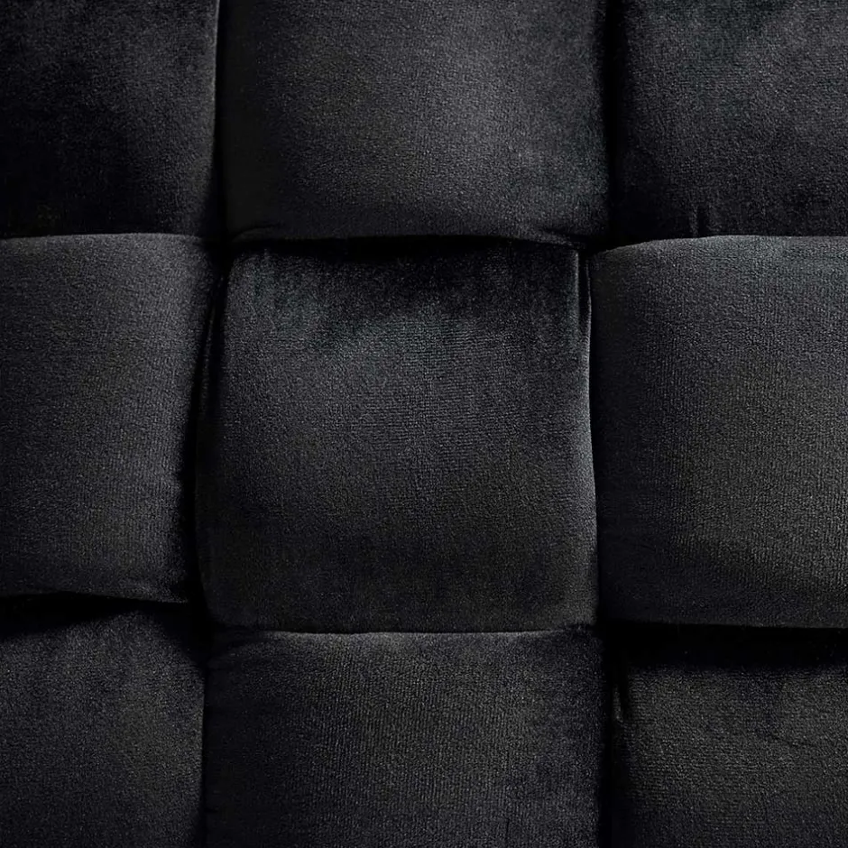 Wohnen Samt Sitzbank in Schwarz Flechtdesign - Addara