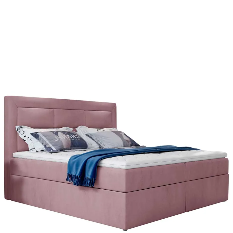 Wohnen Samt Stauraumbett in Altrosa - Green