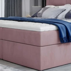 Wohnen Samt Stauraumbett in Altrosa - Green