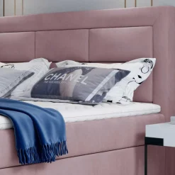 Wohnen Samt Stauraumbett in Altrosa - Green