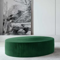 Samt Wohnzimmer-Polsterhocker in Grün - Sibyella^Wohnen Online